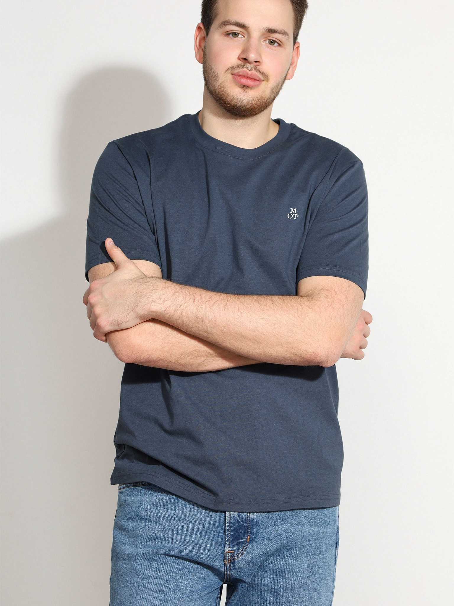 Футболка синего цвета из хлопка